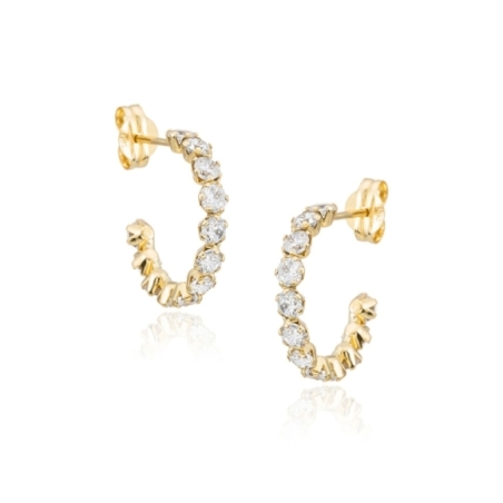 Pendientes de Medio Aro con Circonitas