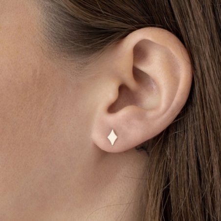 Pendientes de Rombo en Oro Amarillo de 18 KT puestos