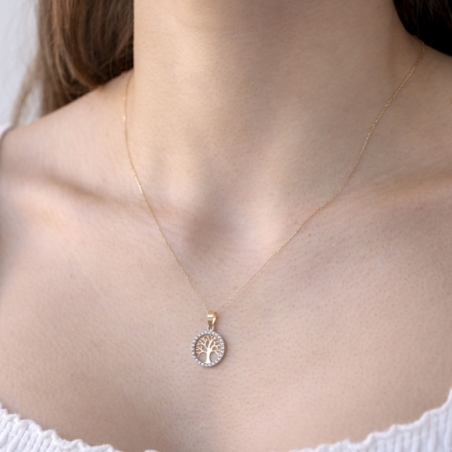 Colgante Árbol de la Vida con Circonitas puesto