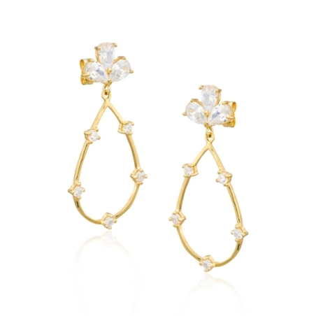 Pendientes de Oro Amarillo con Circonitas