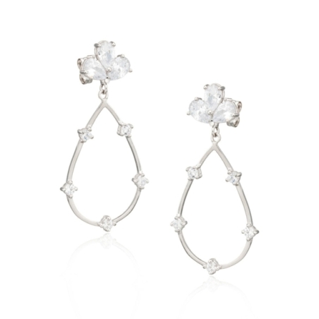 Pendientes de Oro Blanco con Circonitas