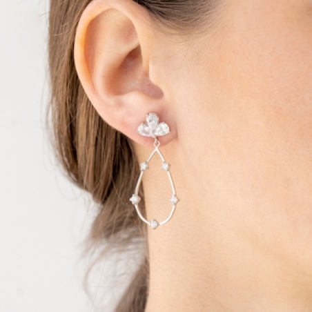 Pendientes de Oro Blanco con Circonitas