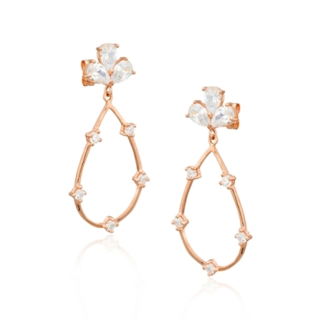 Pendientes de Oro Rosa con Circonitas