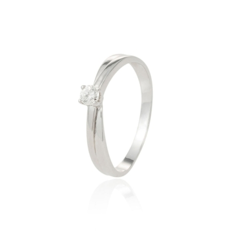 Anillo con Brillante 3mm en Oro Blanco