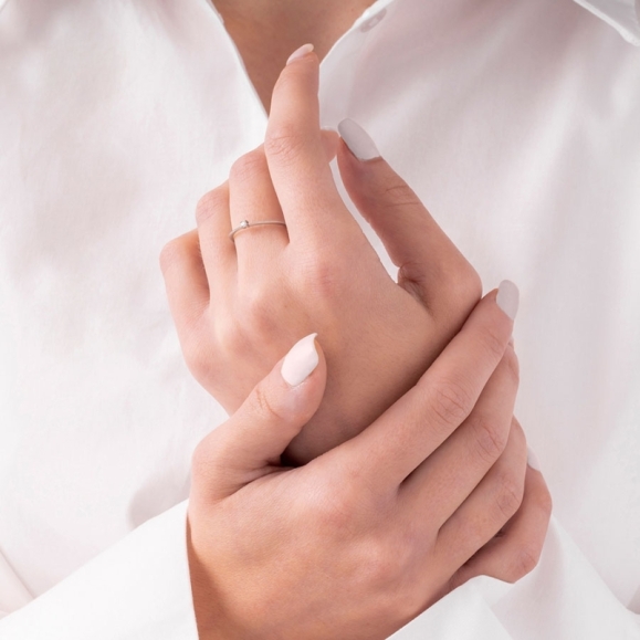 Anillo con Brillante 2,00mm en Oro Blanco 2