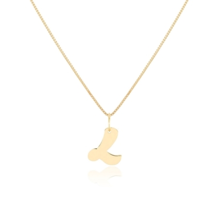 Colgante Letra L con cadena de 45cms en Oro Amarillo
