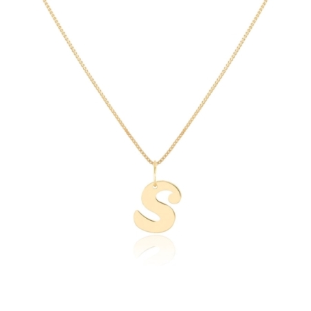 Colgante Letra S con cadena de 45cms en Oro Amarillo de 18 KT
