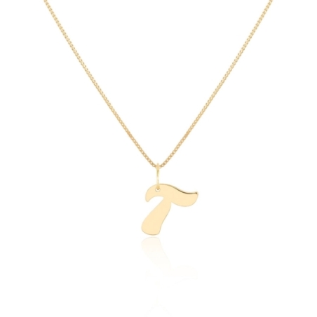 Colgante Letra T con cadena de 45ms en Oro Amarillo de 18 KT