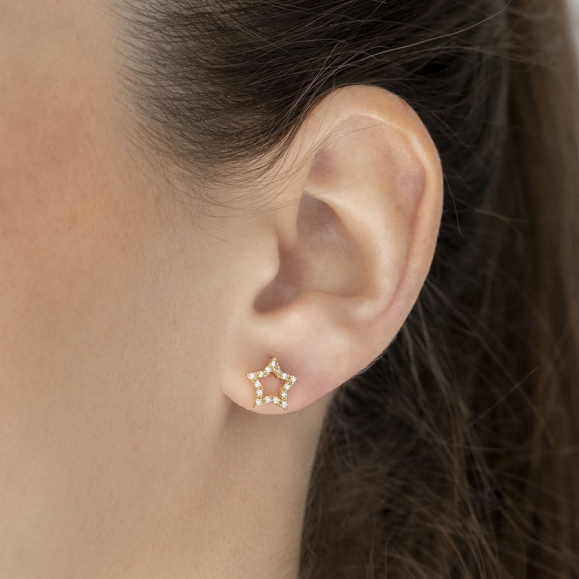 Pendientes con forma de Estrella y Circonitas 2