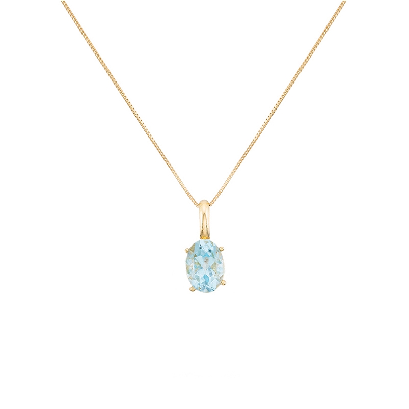 Gargantilla de oro amarillo con topacio