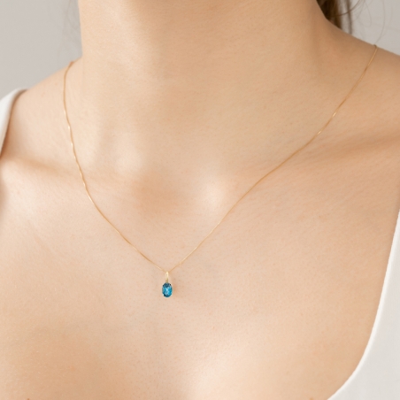 Gargantilla de oro amarillo con topacio